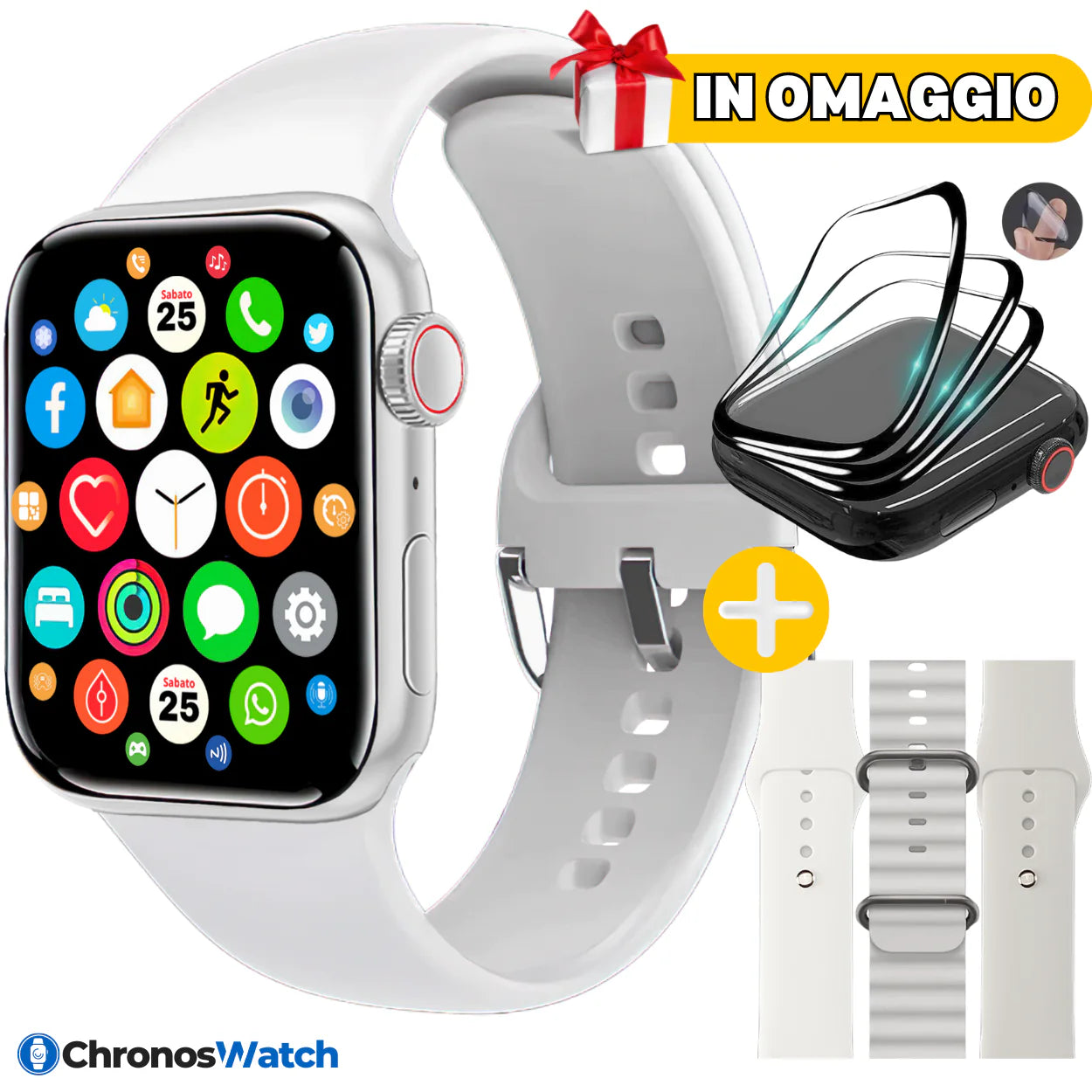 ChronosWatch GT10 + 3 Cinturini + Pellicola Protettiva IN OMAGGIO