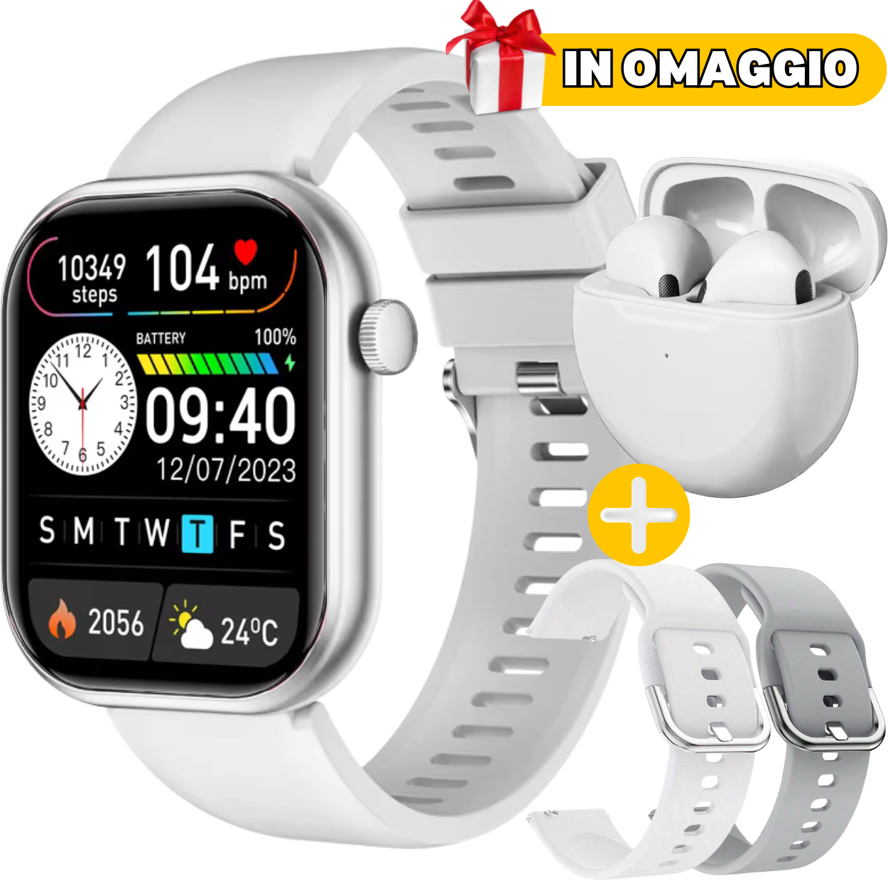 ChronosWatch GT10 + 2 Cinturini + Cuffie Wireless IN OMAGGIO🎁