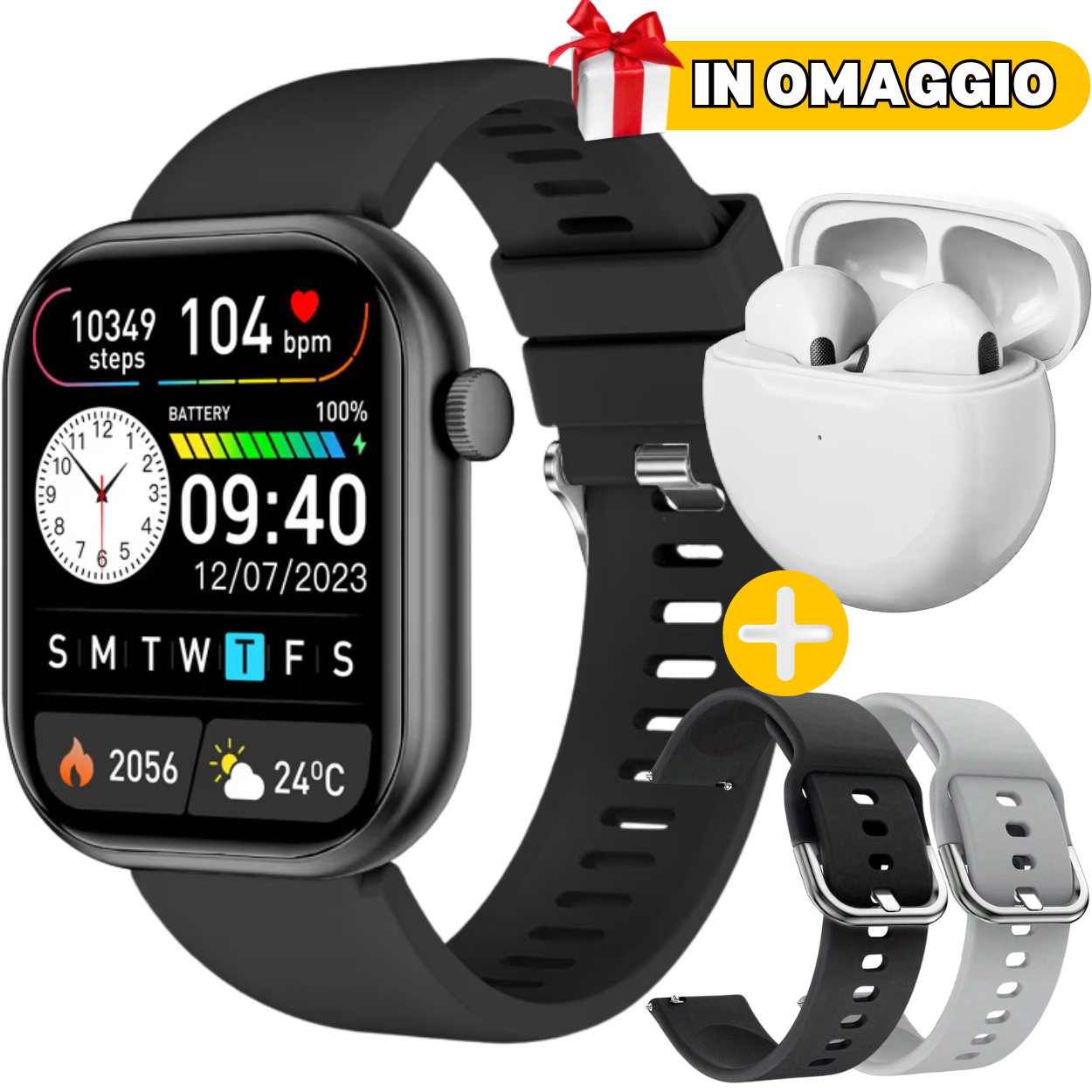 ChronosWatch GT10 + 2 Cinturini + Cuffie Wireless IN OMAGGIO🎁